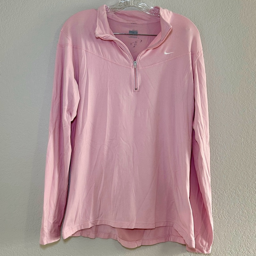 Nike Pink Women's Half Zip Jacket size xl workout casual gym active Athleisure
